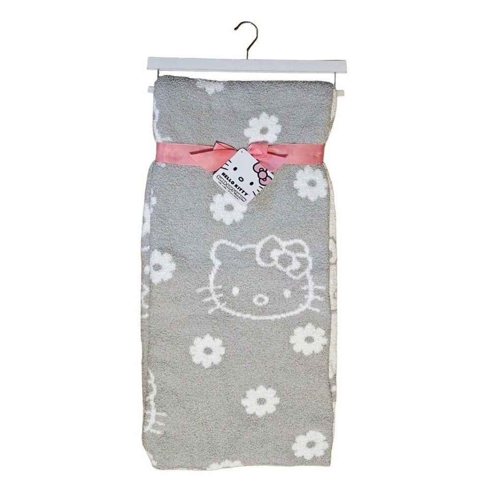 New Hello Kitty Super Soft Throw Blanket Gray & White 50" X 60" TikTok Viral